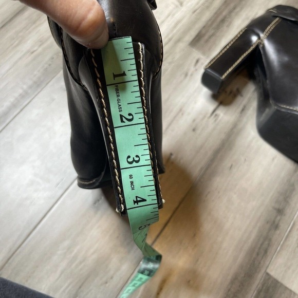 Veronique Branquinho Heeled Booties Women's Black with White Outline Size 40 - Picture 8 of 9